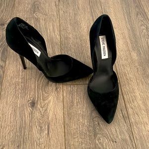 Steve Madden Black Leather Heels, Size 7